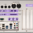 Purple highlighted areas show Card Options installed. All other I/O shown are included standard in the Frame. All Analogue and Digital I/O Options and the Sync Processor Option require the RADAR Core Kit.